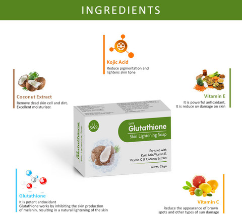 SWR Glutathione Soap with Coconut extract for skin Whitening & Brightening  - Price in India, Buy SWR Glutathione Soap with Coconut extract for skin  Whitening & Brightening Online In India, Reviews, Ratings