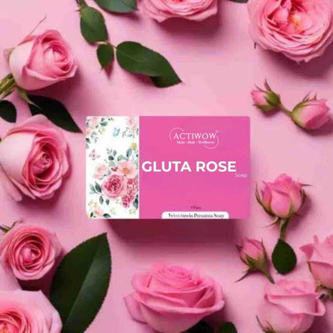 ACTIWOW Gluta Rose Soap for Hydrated Glow with Glutathione & Rose Essence 2Pcs