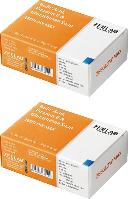 zeeglow max kojic acid and glutathione soap ZEE LAB Zeeglow Max Kojic Acid, Vit E & Glutathione Soap 75g | Remove Tan &  Pigmentation