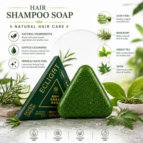 ECLIGHT Herbal Hair Care Shampoo Soap Pack of 5 · 100 g (500 g total) - Image 5