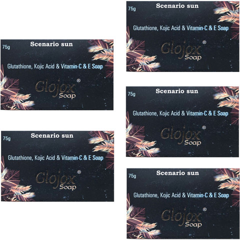 Scenario sun Glojox Glutathione & Vitamin C & E Soap Pack Of 5