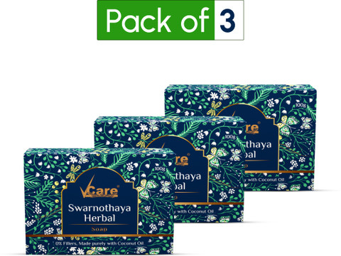 Vcare Swarnothaya Herbal Soaps for Bath 100g for Both|Soft and