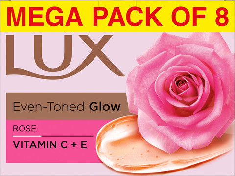 LUX Soft Glow Rose and Vitamin E Soap  (8 x 150 g)