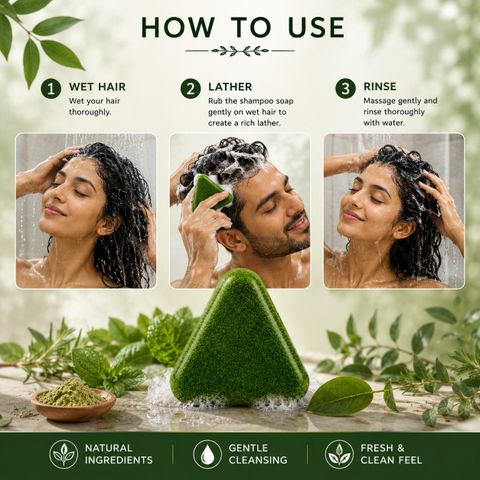 ECLIGHT Herbal Hair Care Shampoo Soap Pack of 5 · 100 g (500 g total) - Image 6