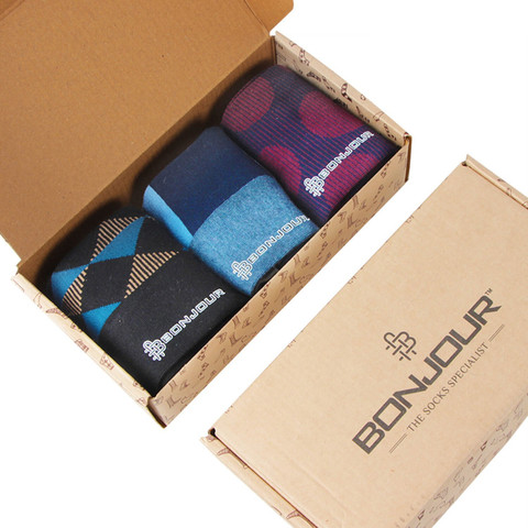 BONJOUR Designer Office/ Business/ Formal Full Length Socks for Men  Mid-Calf/Crew