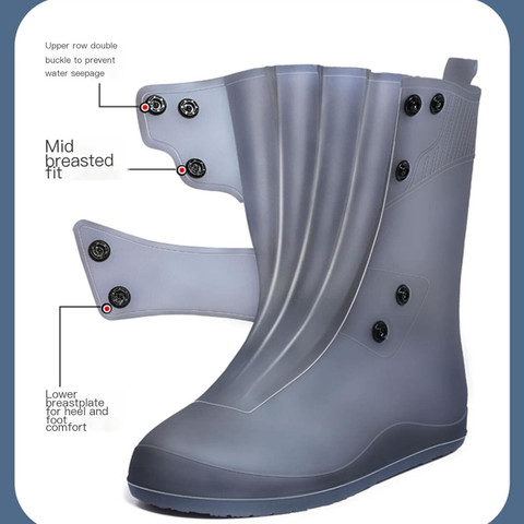 TU4 Enterprise Silicone Rain Reusable Anti skid Waterproof Boot Cover Shoe  Protector (3XL)