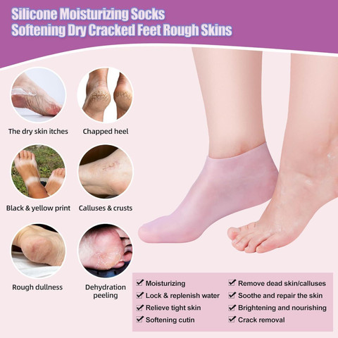 Masox Store Silicone Pedicure Sock for Repairing Dry Feet Anti Slip  Softening Rough Skin K6 Heel Support