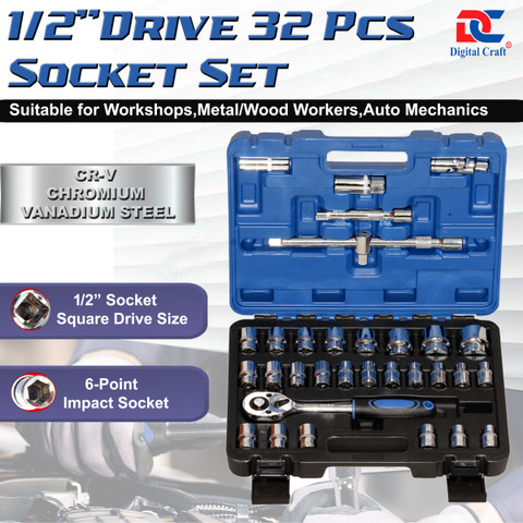 Digital Craft 32pcs/set Professional Wrench Socket Set Hardware Car Boat  Motorcycle Repairing Tools Kit Multitool Hand Tools Car-Styling with  Plastic