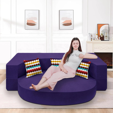 Flipkart Perfect Homes Sleeper Round Sofa futon Couch Seater