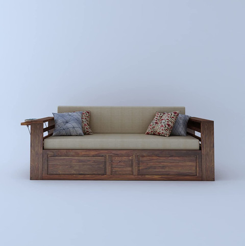 saamenia furnitures Solid Sheesham Wood Sofa Bed Without Cushion