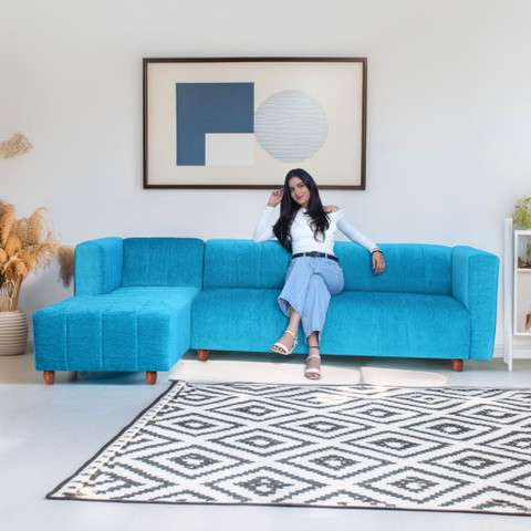 Seventh Heaven Tokyo 6 Seater Sofa, Extra Spacious, Chenille