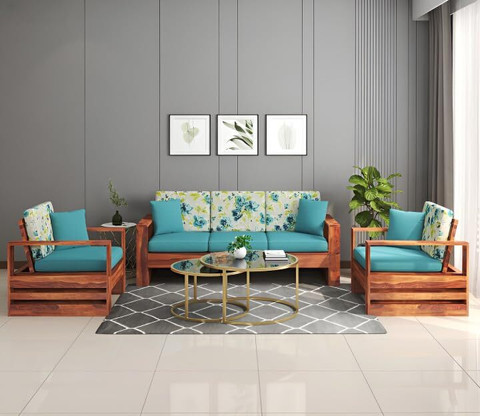 Ratandhara Furniture Solid Sheesham Wood Seater Sofa Set for
