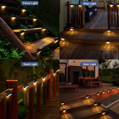SCANF Solar Lights for Home Outdoor LED Decoration Waterproof Fence Lamp Solar Light Set (Wall Mounted Pack of 4) - Image 8