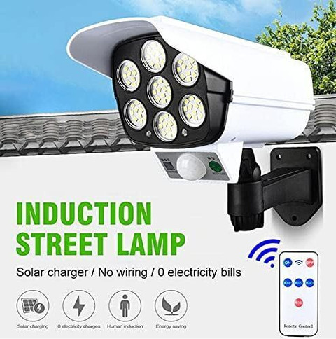 QXORE Solar Light Outdoor 77 Led Motion Sensor Security Camera