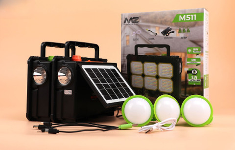 MZ M511 (SOLAR LIGHT PORTABLE SYSTEM) 3 LED Bulbs, 5400mAh Battery MZ M511 (SOLAR LIGHT PORTABLE SYSTEM) 3 LED Bulbs, 5400mAh Battery