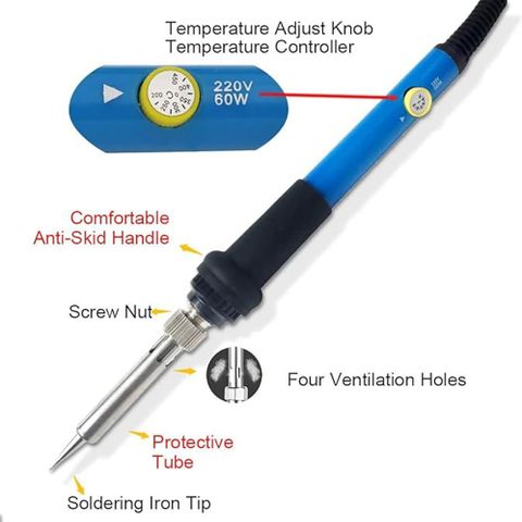 Atrocitus ATC42060W Professional Soldering Iron Temperature Controlled with 5 Bits 60 W Temperature Controlled (Pointed Tip) - Image 5