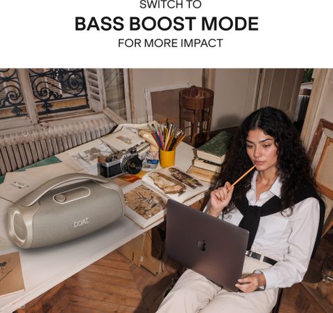 boAt Stone 1800 Plus,5H Battery,Bass Boost,TWS Mode,VoiceAssistant,With Mic,IPX5 120 W Bluetooth Home Audio Speaker (Sandy Beige, Mono Channel) - Image 8