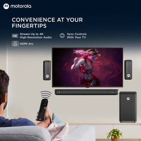 MOTOROLA AmphisoundX Dolby Atmos with Wireless Satellites 600 W Bluetooth  Soundbar