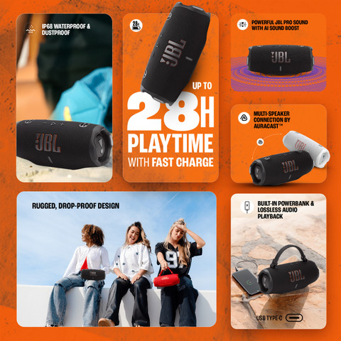 Buy JBL Charge 6,Powerful Pro Sound with AI Sound Boost,28 Hrs