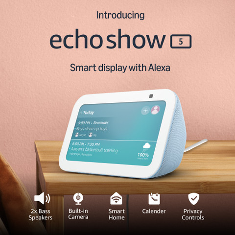 Buy Alexa Echo Show 5 | Smart display with Alexa, 2x bass & camera