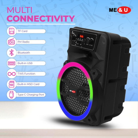 Buy ME&U ROCKSTAR inch woofer 50Watt BT WITH FM AUX RGB LIGHT