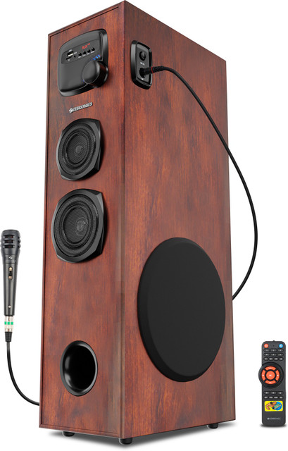 ZEBRONICS BT909RUCF Tower speaker with 8”subwoofer, Wired mic for  80 W Bluetooth Tower Speaker