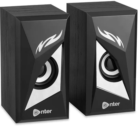 Enter Music Eye Wood and ABS USB Mini Speaker (Set of Pcs) W  Laptop/Desktop Speaker