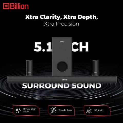 Billion Thunder 600 600W 5.1 Channel Bluetooth Soundbar (Black) - Image 7