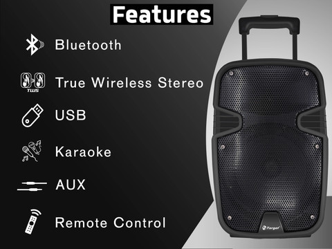 Buy Target TT-PAF-1408 MULTIMEDIA PA TROLLEY PORTABLE SPEAKER 8
