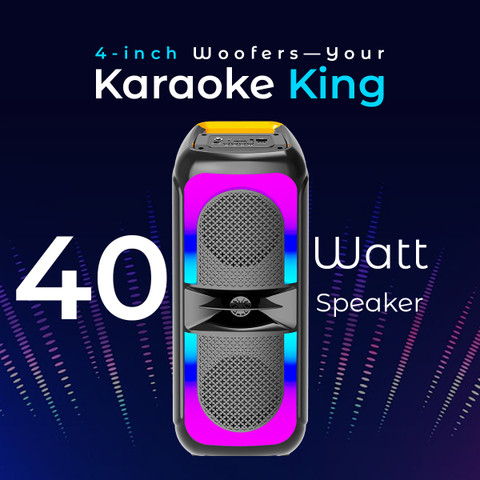 Buy PTron Fusion Beats with 40W Pristine Sound, Karaoke Mic, RGB