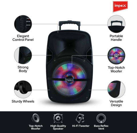 Impex Trolley Speaker With Battery And Wheels India Best Impex St