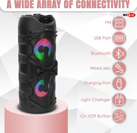 Buy ME&U Storm PartyBox with 10hours play time TWS BT FM AUX RGB