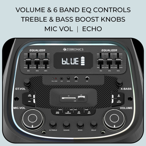 Buy ZEBRONICS Party Fyre 102,9hrs Playback, Dual Mics, Karaoke