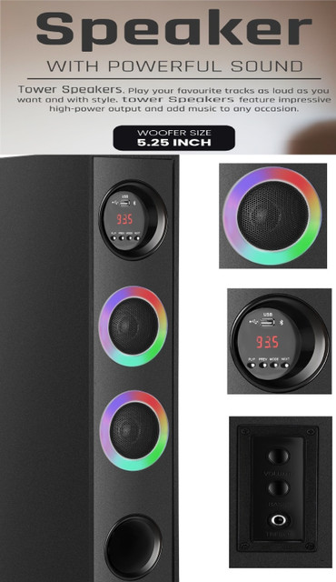 Tower Speaker High Bass Music System Sound System Very Loud
