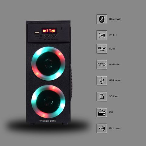 TOWER TONE Prime Pro A 60W Bluetooth Tower Speaker (Black, 2.1 - Image 5