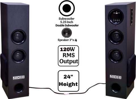 Buy Nidhi UTRA PRO Double TOWER With MIC 120 W Bluetooth Tower