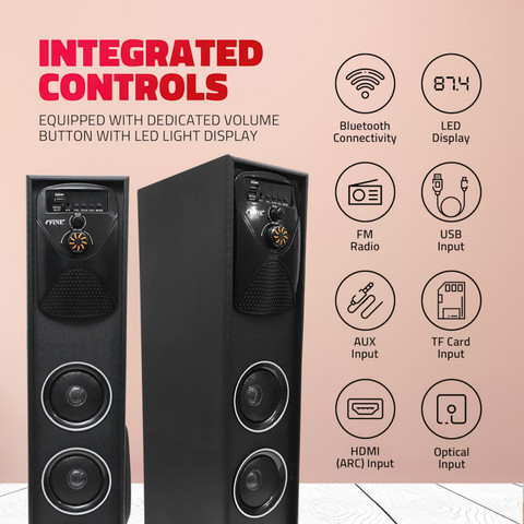 Buy FINE Shooter Tower Multimedia Speaker with Bluetooth, USB, FM