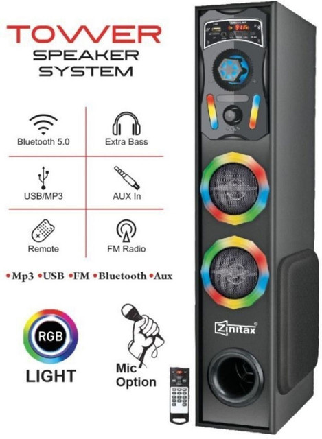 Buy Zinitax Home DJ Tower Speaker System With Bluetooth RGB