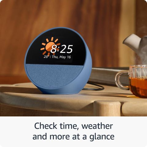 Buy Alexa Echo Spot (2025 release), Smart alarm clock with vibrant