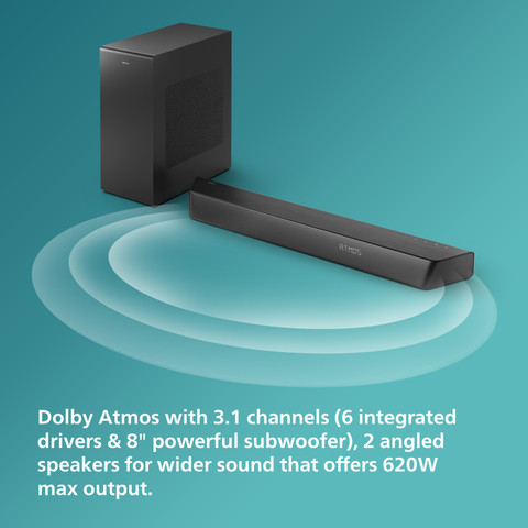 Buy PHILIPS TAB7807 620W Bluetooth Soundbar Dolby Atmos with
