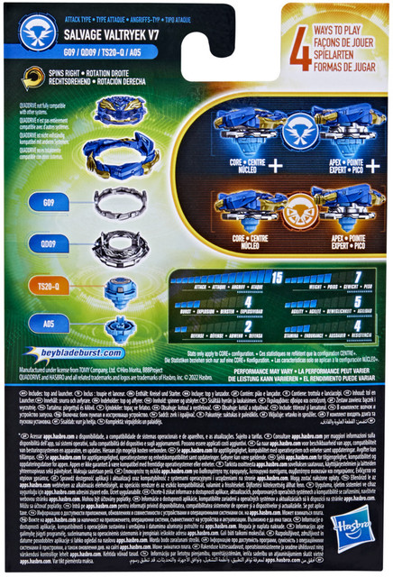 BEYBLADE Burst QuadDrive Salvage Valtryek V7 SpinningTop Starter
