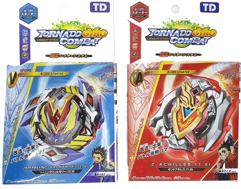 AZAD57 Beyblade Winning Valtryek B-104 and Z Achilles B-105