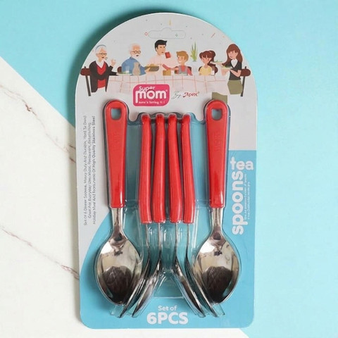 supermom Stainless Steel Tea Spoon Set | 6 Piece Durable Spoons