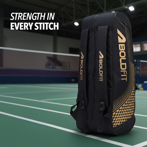 BOLDFIT Court Haul Badminton Kit Bag Double zipper with Backstrap