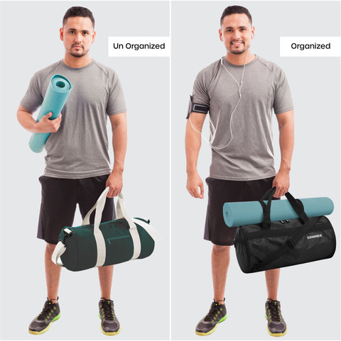 Cranique Duffle Gym Bag with Shoe Compartment Yoga Mat Holder for Men  Women (GB1-Black)