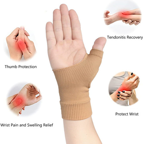TWINZEN Wrist Thumb Arthritis Fingerless Gloves,Elastic