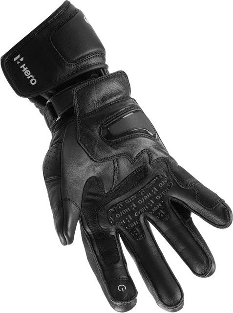 Hero Motocorp Leather Full Riding Gloves Knuckle & Finger