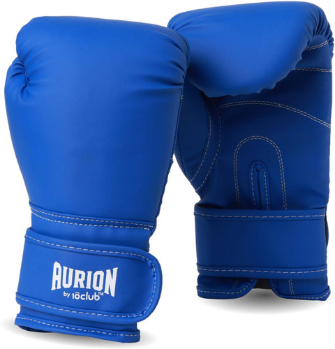 Aurion by 10Club Faux Leather Boxing Gloves 10oz for Men and Women- Blue  Boxing Gloves