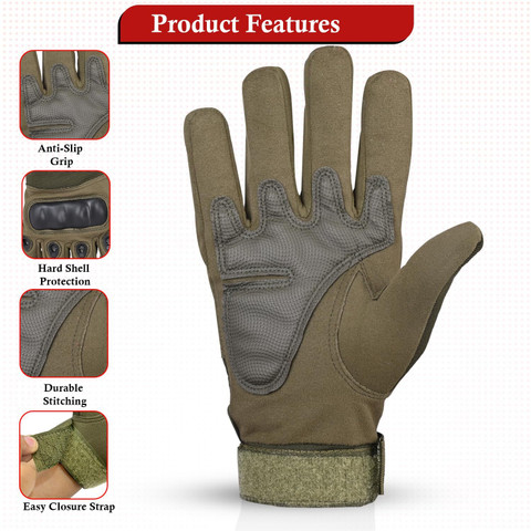 ALLEXTREME Full Finger Bike Riding Gloves with Protective Shell