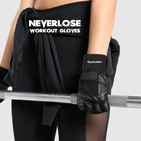 MAYOR Premier Leather Gym Weight Lifting with Wrist Support (Free Size) Gym  Fitness Gloves